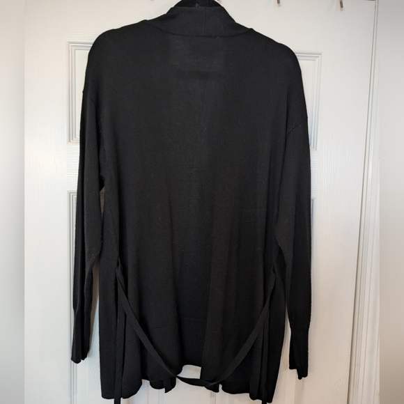 LAURIE FELT Cashmere Blend Open Front Belted Cardigan Sweater - Picture 6 of 6